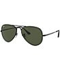 Color:Black - Image 1 - Unisex 0RB3689 55mm Aviator Sunglasses