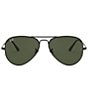 Color:Black - Image 2 - Unisex 0RB3689 55mm Aviator Sunglasses