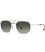 Color:Silver - Image 1 - Unisex 0RB3707 54mm Clubmaster Sunglasses