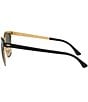 Ray-Ban Unisex 0RB3716 51mm Clubmaster Polarized Sunglasses, Color:Black/Gold - Image 3