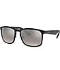 Color:Black/Silver - Image 1 - Unisex 0RB4264 58mm Square Mirrored Polarized Sunglasses