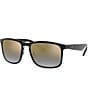 Color:Black/Gold - Image 1 - Unisex 0RB4264 58mm Square Mirrored Polarized Sunglasses