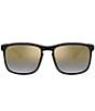 Color:Black/Gold - Image 2 - Unisex 0RB4264 58mm Square Mirrored Polarized Sunglasses