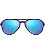 Color:Matte Black - Image 2 - Unisex 0RB4320CH 58mm Aviator Mirrored Polarized Sunglasses