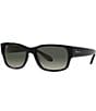 Color:Black - Image 1 - Unisex 0RB4388 55mm Rectangle Sunglasses
