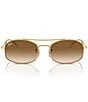 Color:Gold Flash - Image 2 - Unisex 54mm Oval Gradient Sunglasses