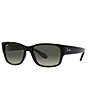 Color:Black - Image 1 - Unisex 58mm Rectangle Sunglasses