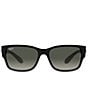 Color:Black - Image 2 - Unisex 58mm Rectangle Sunglasses