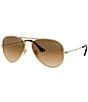 Ray-Ban Unisex 62mm Large Aviator Sunglasses, Color:Gold/Brown - Image 1