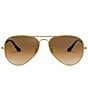 Ray-Ban Unisex 62mm Large Aviator Sunglasses, Color:Gold/Brown - Image 2