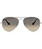 Ray-Ban Unisex 62mm Large Aviator Sunglasses, Color:Silver - Image 2