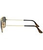 Ray-Ban Unisex Caravan RB3136 58mm Rectangle Sunglasses, Color:Gold/Grey - Image 3