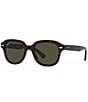 Color:Havana - Image 1 - Unisex Erik 53mm Havana Round Polarized Sunglasses