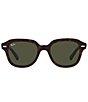 Color:Havana - Image 2 - Unisex Erik 53mm Havana Round Polarized Sunglasses