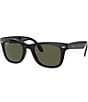 Ray-Ban Unisex Folding Wayfarer 50mm Polarized Square Sunglasses, Color:Black - Image 1