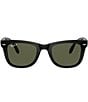 Ray-Ban Unisex Folding Wayfarer 50mm Polarized Square Sunglasses, Color:Black - Image 2