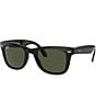 Ray-Ban Unisex Folding Wayfarer RB4105 54mm Square Sunglasses, Color:Black Green - Image 1