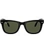 Ray-Ban Unisex Folding Wayfarer RB4105 54mm Square Sunglasses, Color:Black Green - Image 2