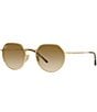 Color:Gold/Havana - Image 1 - Unisex Jack 51mm Havana Round Sunglasses