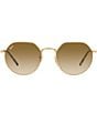 Color:Gold/Havana - Image 2 - Unisex Jack 51mm Havana Round Sunglasses