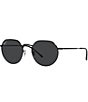Color:Black - Image 1 - Unisex Jack 55mm Round Polarized Sunglasses