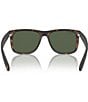 Color:Rubber Havana/Dark Green - Image 4 - Unisex Justin RB4165 55mm Havana Polarized Rectangle Sunglasses
