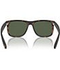 Ray-Ban Unisex Justin RB4165 55mm Havana Polarized Rectangle Sunglasses, Color:Rubber Havana/Dark Green - Image 4