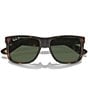 Ray-Ban Unisex Justin RB4165 55mm Havana Polarized Rectangle Sunglasses, Color:Rubber Havana/Dark Green - Image 5