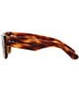 Ray-Ban Unisex Mega Wayfarer 52mm Polarized Square Sunglasses, Color:Striped Havana - Image 3