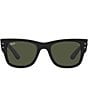 Ray-Ban Unisex Mega Wayfarer 52mm Square Sunglasses, Color:Black - Image 2