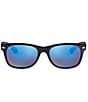 Color:Black Blue - Image 2 - Unisex New Wayfarer 0rb2132 52mm Mirrored Sunglasses