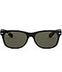 Ray-Ban Unisex New Wayfarer 52mm Sunglasses, Color:Matte Black - Image 2