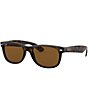 Color:Tortoise - Image 1 - Unisex New Wayfarer 55mm Polarized Square Sunglasses