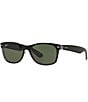 Color:Transparent Black - Image 1 - Unisex New Wayfarer 55mm Polarized Square Sunglasses