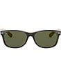 Color:Black/Tan - Image 2 - Unisex New Wayfarer 55mm Sunglasses