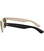 Color:Black/Tan - Image 3 - Unisex New Wayfarer 55mm Sunglasses