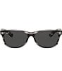 Color:Striped Grey - Image 2 - Unisex New Wayfarer 55mm Sunglasses