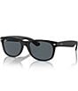 Color:Rubber Black/Blue - Image 1 - Unisex New Wayfarer 58mm Sunglasses