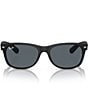 Color:Rubber Black/Blue - Image 2 - Unisex New Wayfarer 58mm Sunglasses