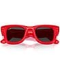 Ray-Ban Unisex Puffer RB4940 50mm Wayfarer Sunglasses, Color:Red/Ultra Black - Image 4
