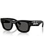 Ray-Ban Unisex Puffer Signature RB4940 50mm Wayfarer Sunglasses, Color:Black with Strass/Dark Grey - Image 1