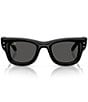 Ray-Ban Unisex Puffer Signature RB4940 50mm Wayfarer Sunglasses, Color:Black with Strass/Dark Grey - Image 2