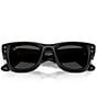 Ray-Ban Unisex Puffer Signature RB4940 50mm Wayfarer Sunglasses, Color:Black with Strass/Dark Grey - Image 5