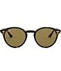 Ray-Ban Unisex RB2180 51mm Round Sunglasses, Color:Dark Havana - Image 2