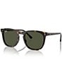 Ray-Ban Unisex RB2210 53mm Havana Square Sunglasses, Color:Havana/Green - Image 1