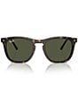 Ray-Ban Unisex RB2210 53mm Havana Square Sunglasses, Color:Havana/Green - Image 2