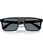 Ray-Ban Unisex RB2222 57mm Square Sunglasses, Color:Black/Blue - Image 5