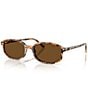Ray-Ban Unisex RB2232 56mm Rectangle Polarized Sunglasses, Color:Brown Havana/Brown - Image 1
