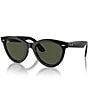 Ray-Ban Unisex RB2241 Wayfarer Way 54mm Round Sunglasses, Color:Black/Green - Image 1