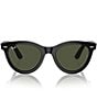 Ray-Ban Unisex RB2241 Wayfarer Way 54mm Round Sunglasses, Color:Black/Green - Image 2